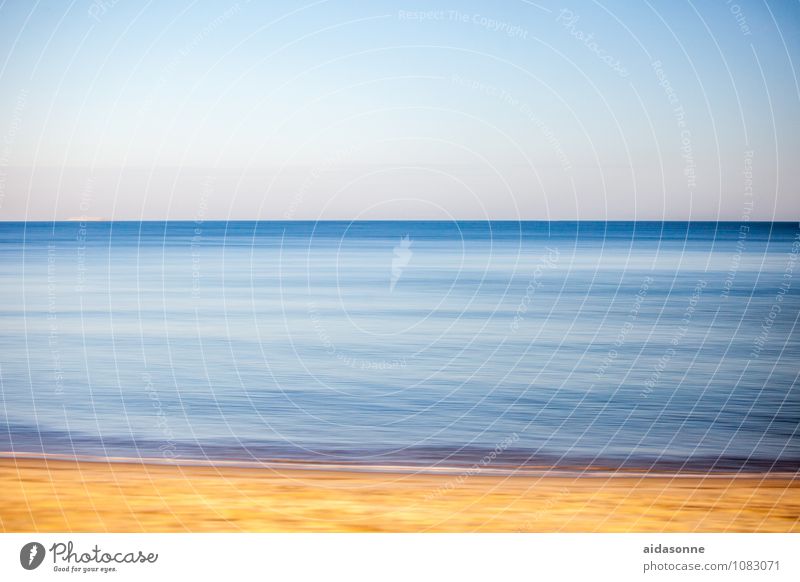 Baltic Landscape Water Sky Cloudless sky Waves Baltic Sea Contentment Power Attentive Purity panning Camp follower Photographic technology Blue Yellow