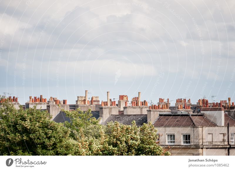 Bristol III Exterior shot Colour photo Deserted Copy Space top Town Skyline Populated Roof Building Manmade structures Architecture Chimney Clouds Minimalistic