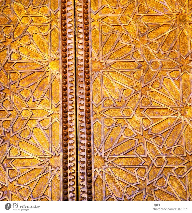 in africa the old wood Style Design Decoration Building Architecture Door Metal Gold Steel Old Dirty Historic Retro Yellow Gray Safety Protection