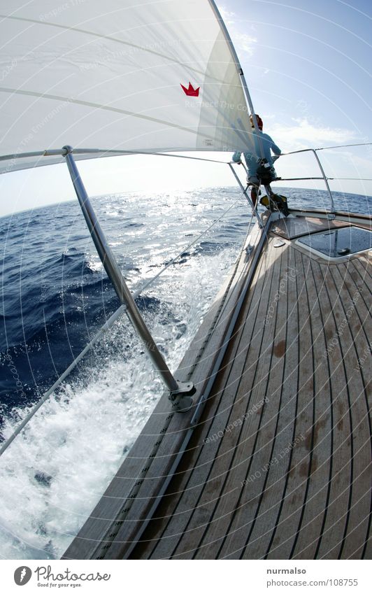 the world ahead Ocean Sailing Anchor White crest Waves Driving Swell Sport boats Croatia Horizon Vantage point Wanderlust Sports Playing jib pulpit Blue Point