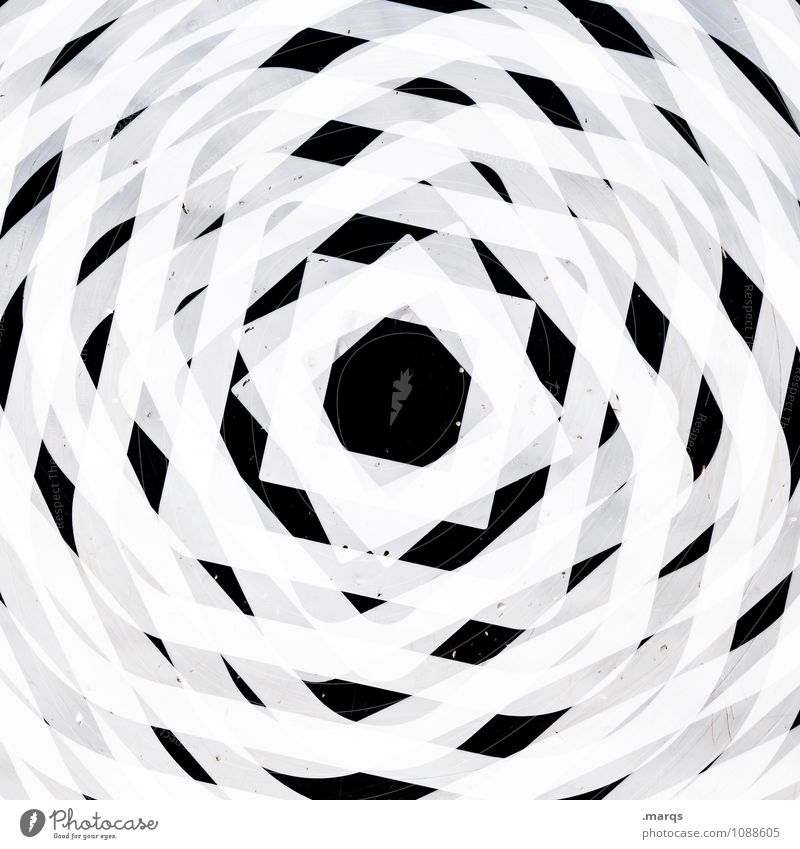 spinning top Style Design Line Rectangle Exceptional Speed Irritation Ornament Circle Hypnotic Gyroscope Black & white photo Close-up Abstract Pattern Deserted