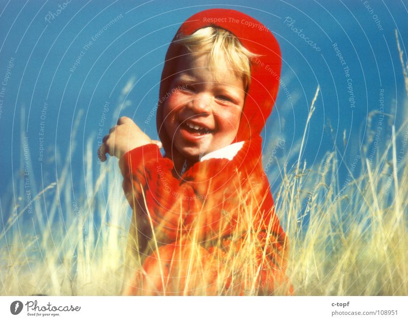 Little Red Riding Hood Joy Summer Child Masculine Toddler Boy (child) Body Head Face Eyes Lips Teeth 1 Human being 1 - 3 years Meadow Laughter Emotions Happy