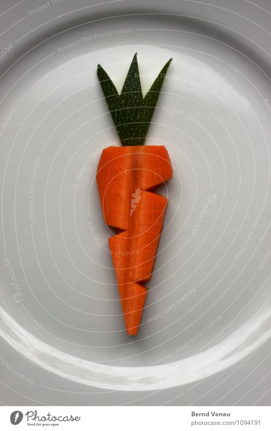 diet Food Vegetable Nutrition Diet Finger food Green Orange White Funny Logo Carrot Zucchini Plate Ceramic plate Reflection Carve blank Healthy Colour photo