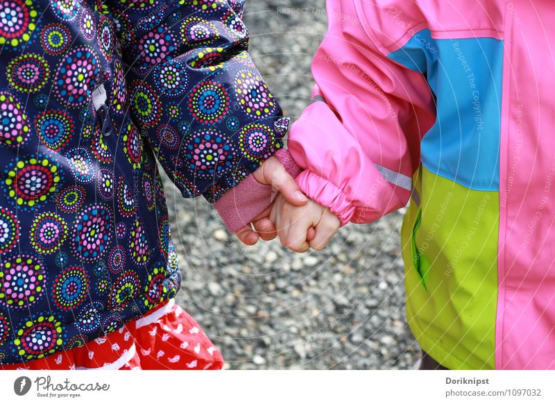 friendship between children Human being Toddler Friendship Infancy Hand 2 Touch Going Authentic Simple Happiness Together Cute Happy Joie de vivre (Vitality)