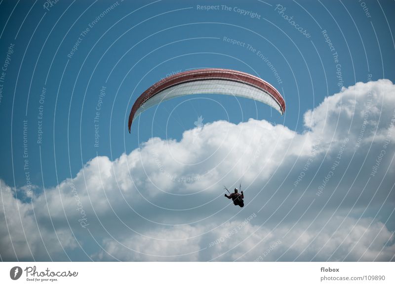 Almost above me. Paraglider Paragliding Sky blue Glide Aircraft Leisure and hobbies Sports Airplane Freedom Judder Wasserkuppe Flying sports Hang gliding