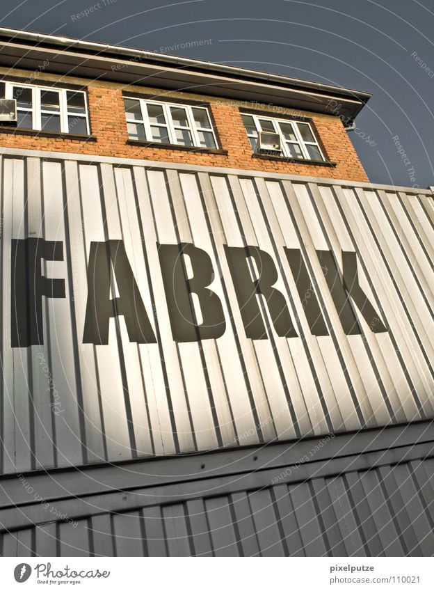 FABRIK |||| Typography Logo Corporate image Company intern Caper Factory Concrete Wall (barrier) Massive Stability Letters (alphabet) Might Square