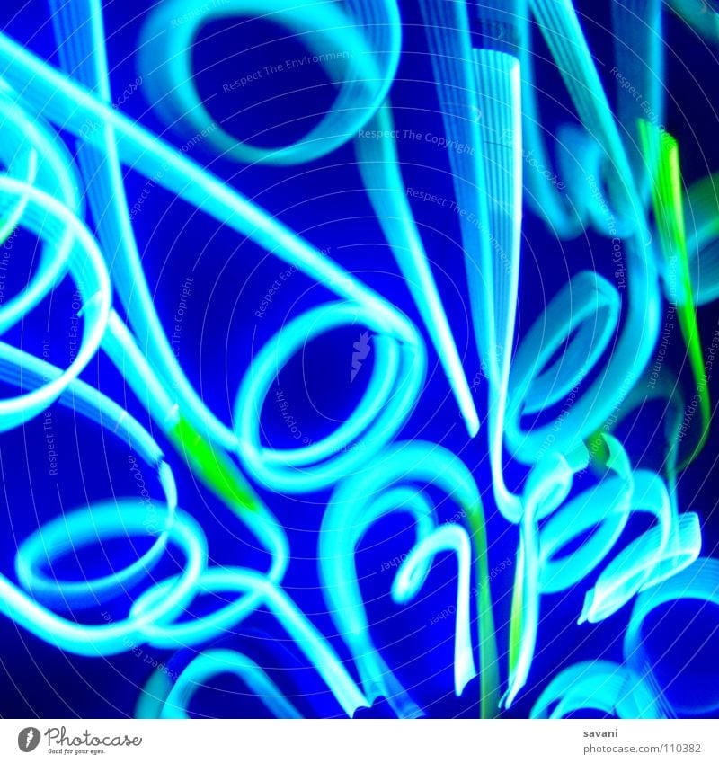 Neon Blues Part IV Decoration Lamp Movement Round Green Colour Neon light Spiral Swing Circle Tracer path Aberration Muddled Dynamics glow Placed blur Tracks