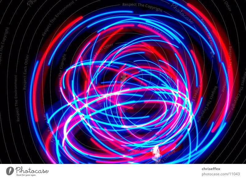 blink'a'round Light Tracer path Red Long exposure Tails Photographic technology Blue dynamic Movement