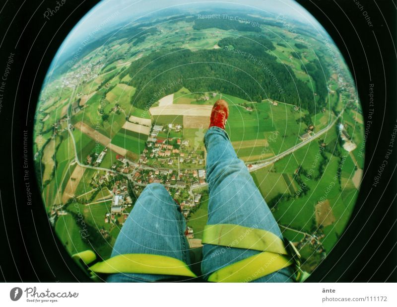 oaaaaahh!! Paraglider Monstrous Hover Weightlessness Bird's-eye view Vantage point Forest Paragliding Sneakers Air Fisheye Lomography To hold on Dangerous