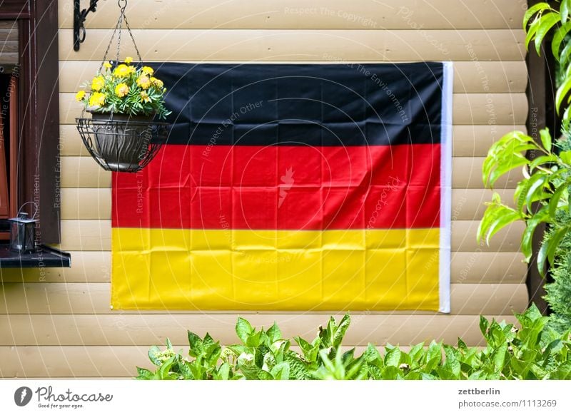 German flag, ironed Flag Germany German Flag Nationalities and ethnicity Patriotism Decoration Crease Black Red Gold Garden plot Gardenhouse Window