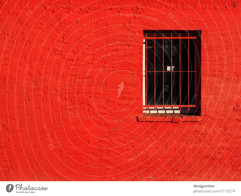 rage prison House (Residential Structure) Penitentiary Grating Window Plaster Aggression Threat Illness Town Anger Red Safety Protection Pain Fear Dangerous