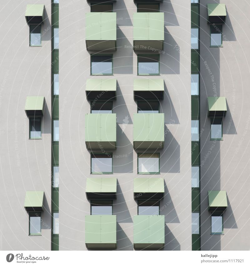 flats and shadows Town High-rise Building Architecture Wall (barrier) Wall (building) Facade Balcony Window Gray Concrete Tenant Resident Population