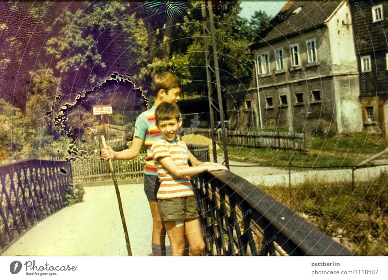 Thomas and Lutz, 1971 Child Boy (child) Vacation & Travel Travel photography Former Infancy Childhood memory Youth (Young adults) Past Portrait photograph