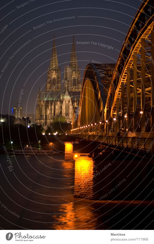 Postcard "Cologne Cologne Cathedral Hohenzollern Bridge Night Rhine