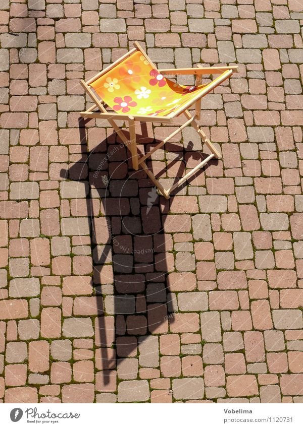Deckchair on a terrace Well-being Relaxation Calm Meditation Living or residing Flat (apartment) Furniture Stone Serene Idyll Colour photo Exterior shot