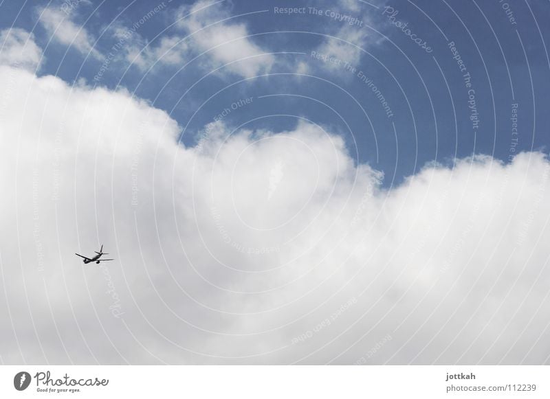 up and away Clouds Cloud cover White Air Airplane Vacation & Travel Movement Machinery Wing Goodbye Far-off places Sky Covers (Construction) Aviation Blue Above