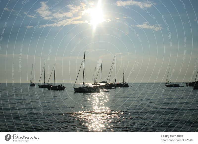 Sun Is Shining Ocean Watercraft Horizon Sailboat Rovinj Croatia Vacation & Travel Evening Summer Sky