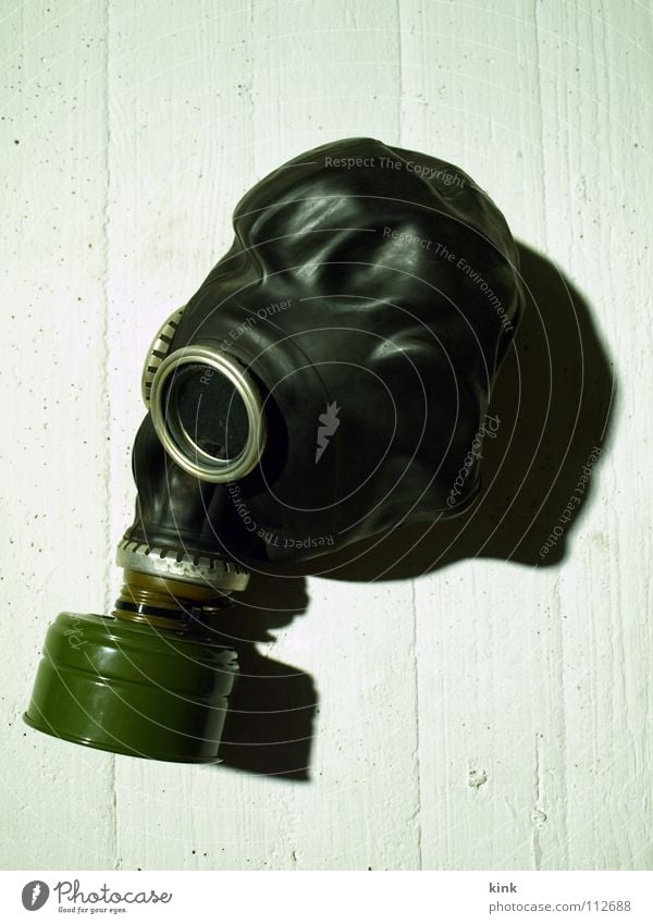 Don't panic Respirator mask War Air Face mask Black White Fear Panic Dugout Protection Shadow