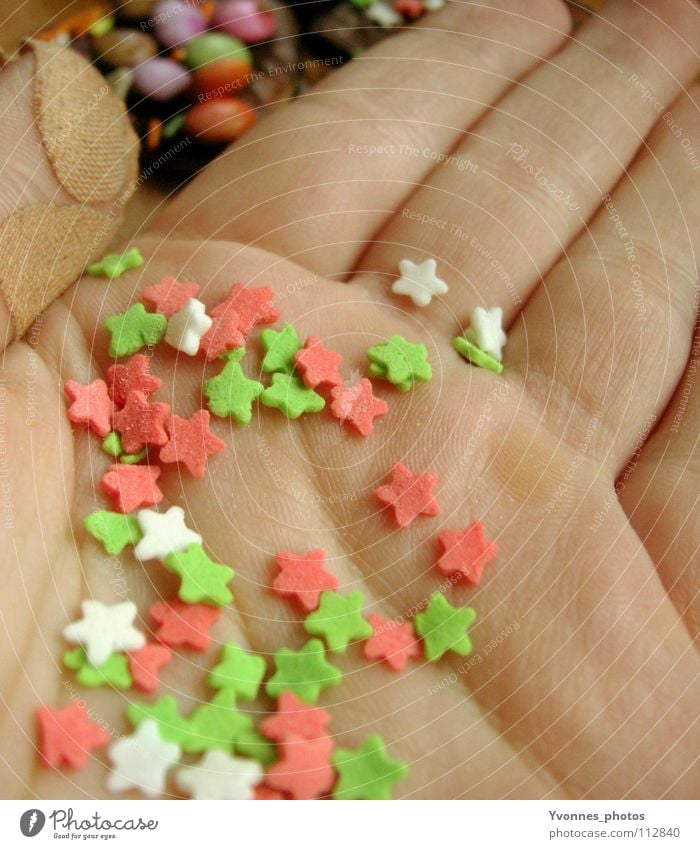 In the cookies, ready, go! Palm of the hand Star (Symbol) Craft materials Close-up Partially visible Section of image Detail Diminutive Small Many