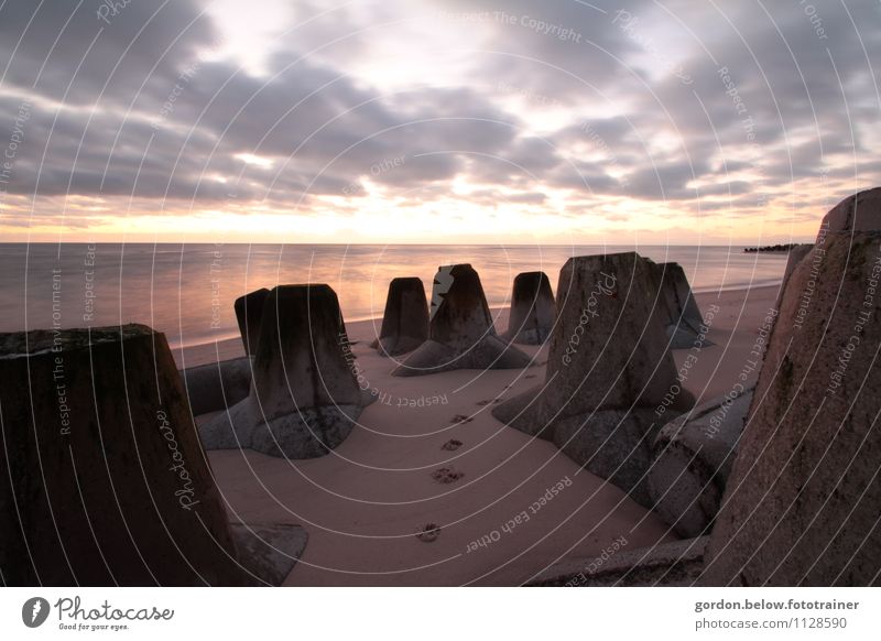 between the tetrapods Vacation & Travel Tourism Trip Beach Ocean Island Waves Architecture Environment Landscape Elements Sky Clouds Horizon Sun North Sea