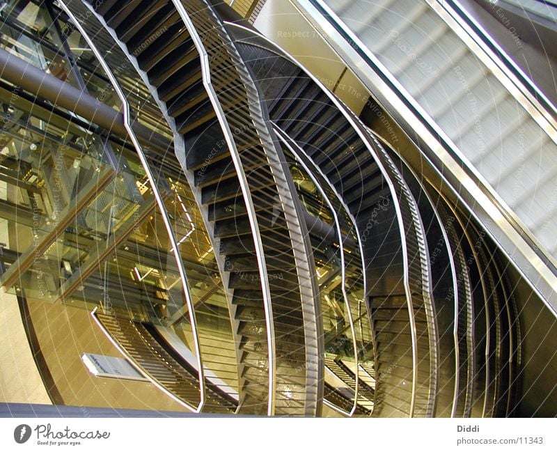 Stairs and lift Escalator Elevator Above Architecture Level as of Interior shot