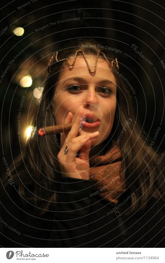 FF# Smoking Hot Art Adventure Esthetic Tobacco products Smoky Cigar Cuba Cuban Feasts & Celebrations Smoke Scarf Woman Face of a woman Audacious Evening Hand