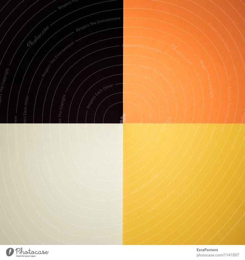 s|o|g|w Design Handicraft Line Esthetic Yellow Orange Black White Colour Illustration Graph Graphic Structures and shapes Square Dividing line Match Geometry