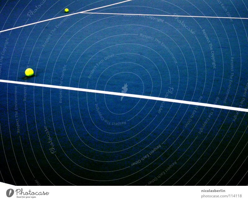 Dots & Lines Leisure and hobbies Playing Sports Ball Deserted Places Stripe Esthetic Blue Yellow White Design Tennis 2 Single Action Wimbledon Double exposure