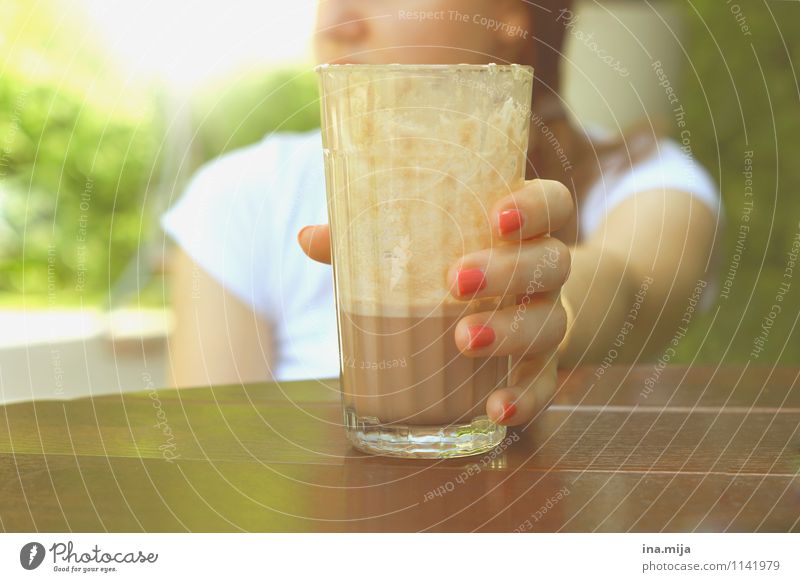 Ice cocoa, summer love Food Dessert Candy Nutrition Breakfast To have a coffee Beverage Drinking Cold drink Hot drink Hot Chocolate Coffee Latte macchiato Glass