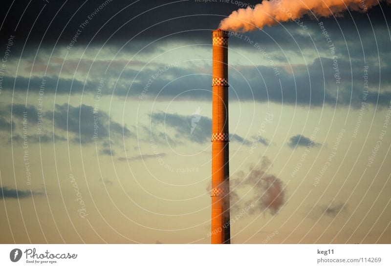 Industry[culture] Chemnitz Saxony Chimney Culture Smoke Public utilities Environment Clouds Electricity Sunset Sky Technology Energy industry