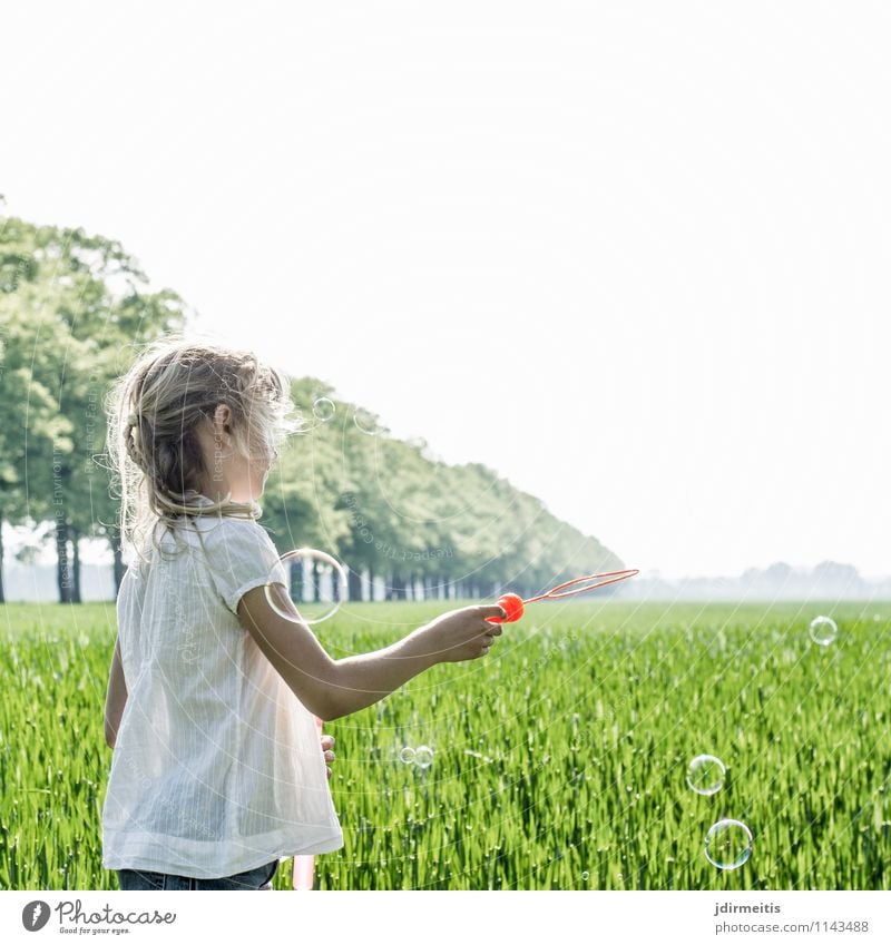 soap bubbles Leisure and hobbies Playing Human being Feminine Child Girl 1 8 - 13 years Infancy Environment Nature Landscape Plant Beautiful weather Tree Grass