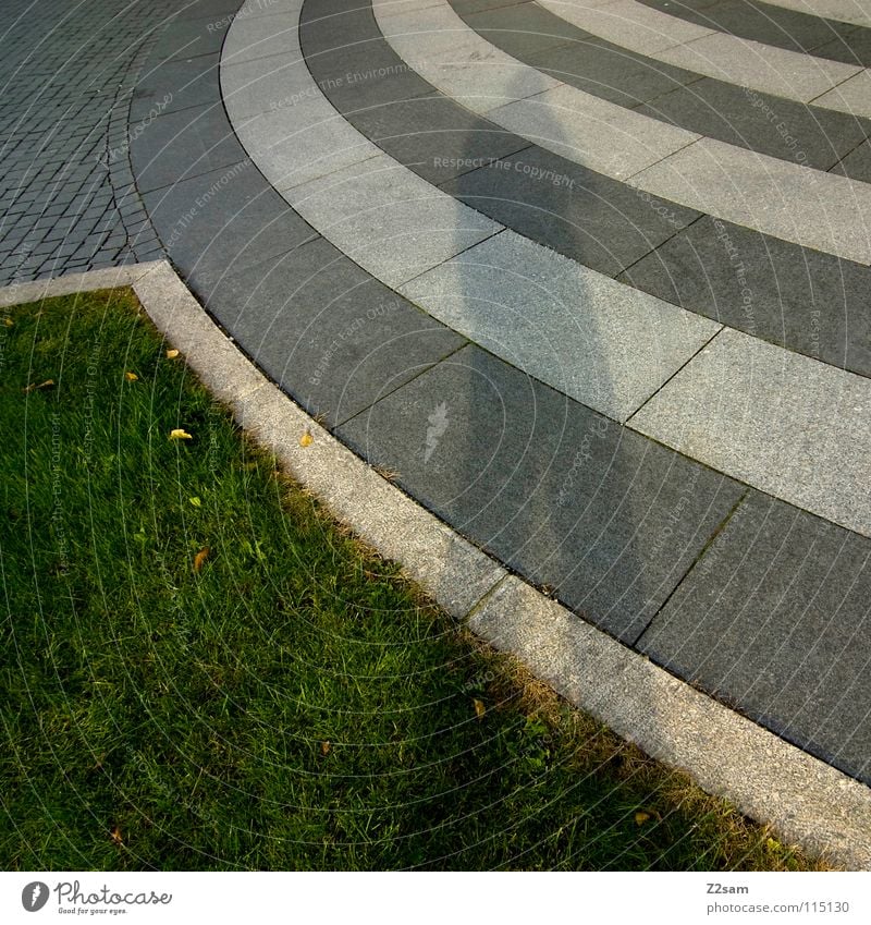 rounded Round Handbook Pattern Floor covering Geometry Style Graphic Circle Waves Dark White Progress Asphalt Tar Control system Sharp-edged Square Green Meadow