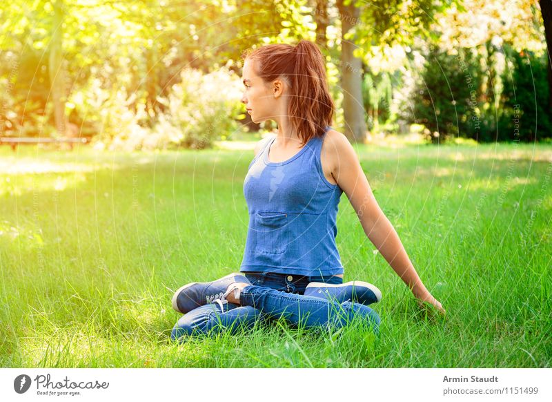 yoga Lifestyle Beautiful Wellness Contentment Relaxation Meditation Summer Yoga Human being Feminine Young woman Youth (Young adults) Woman Adults 13 - 18 years