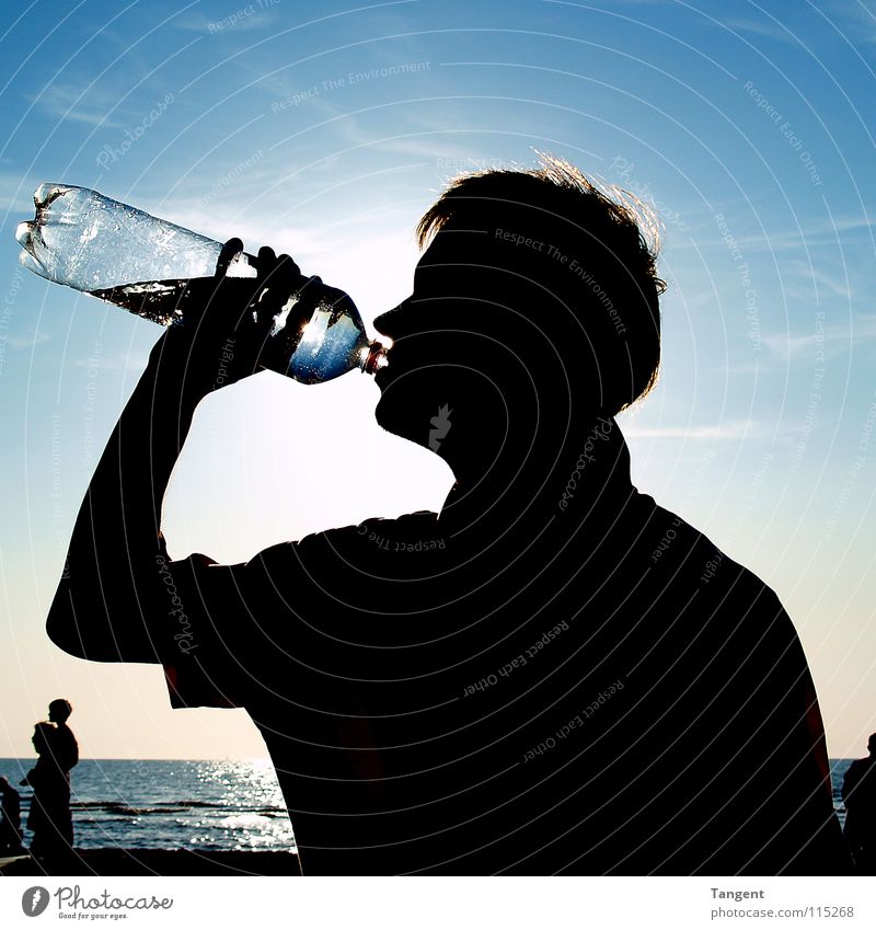 summer Summer Beach Ocean Refreshment Beverage Drinking Mineral water Physics Leisure and hobbies Sun Water Bottle Youth (Young adults) Weather Warmth Shadow