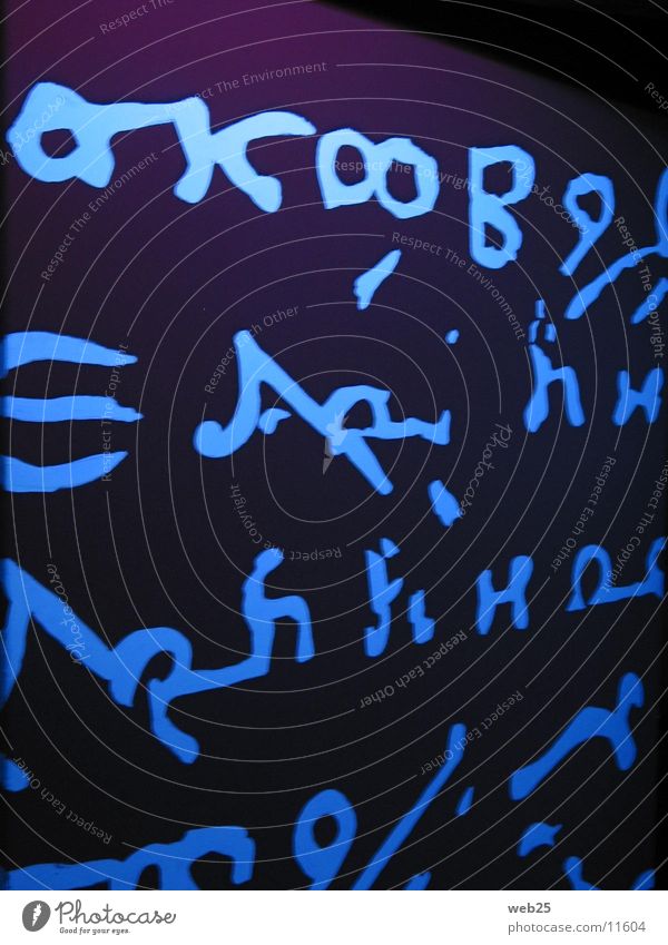 Signs?!? Symbols and metaphors Light Night Dark Reading Historic Characters Unknown Blue Colour Write