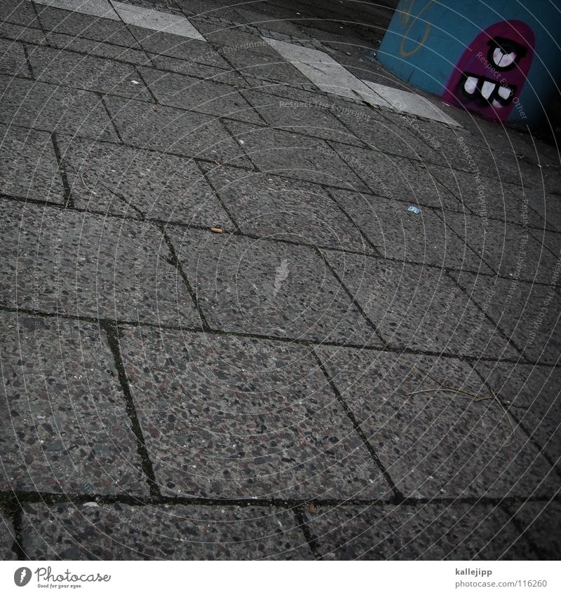 - • ( Pacman Spray Comic Street art Daub Sidewalk Gloomy Ghetto Bathroom Deprived area Monster Zombie Trash Scrap metal Graffiti Mural painting game Art spades
