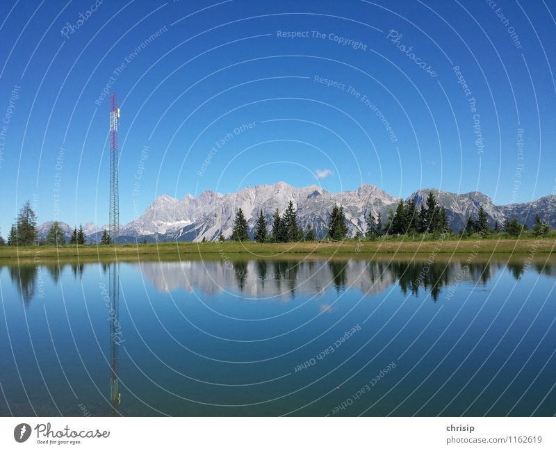 --¦^^^-- Telecommunications Environment Nature Landscape Water Sky Clouds Sunlight Climate Weather Beautiful weather Tree Grass Rock Alps Mountain Dachstein
