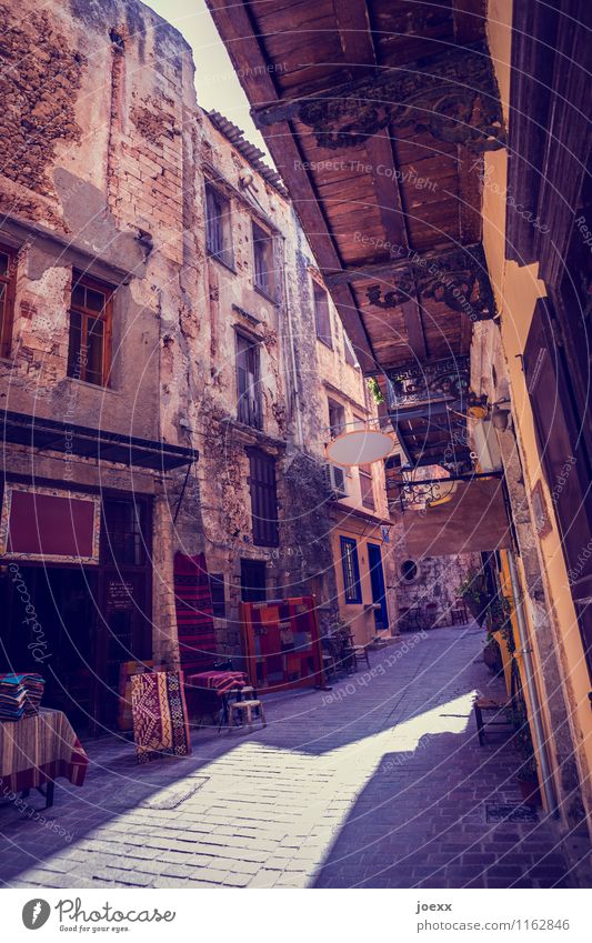 siesta Shopping Vacation & Travel Tourism Summer Summer vacation Chania Greece Village Old town Pedestrian precinct House (Residential Structure) Beautiful Calm