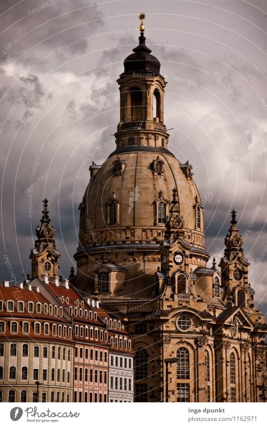 Church of Our Lady Art Work of art Sculpture Architecture Saxony Dresden Frauenkirche Baroque Germany Town Downtown Old town Deserted Manmade structures