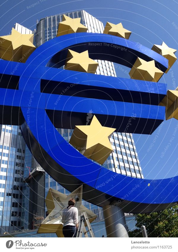 The Euro must be repaired Sign Money Euro symbol Save Fear of the future Crisis Colour photo Exterior shot Day