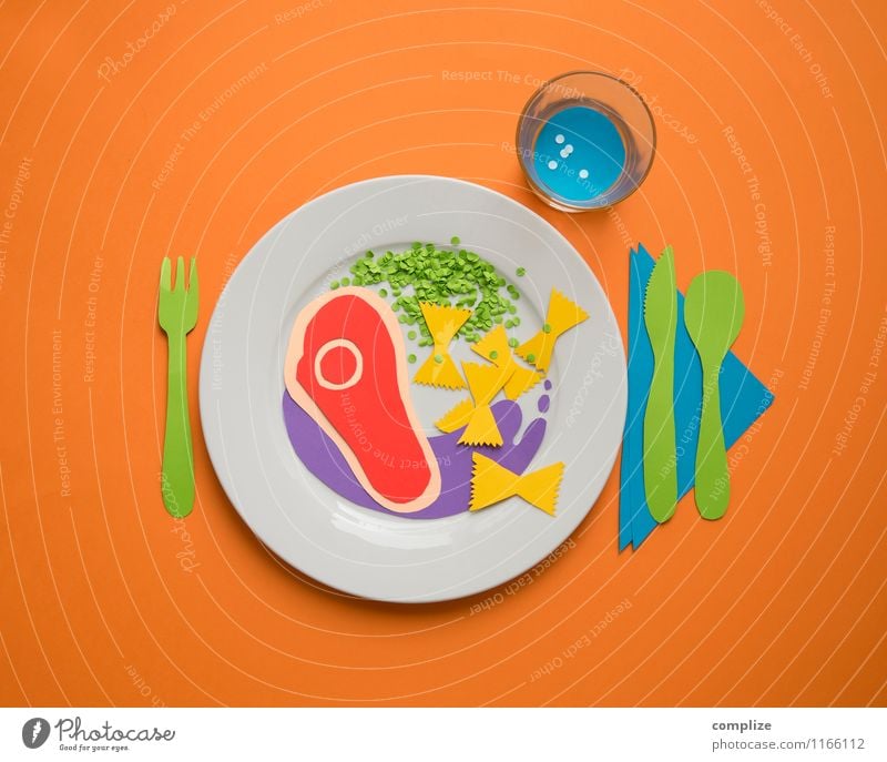 Colourful plate Food Meat Vegetable Dough Baked goods Nutrition Eating Lunch Dinner Banquet Organic produce Beverage Crockery Plate Cutlery Healthy Eating