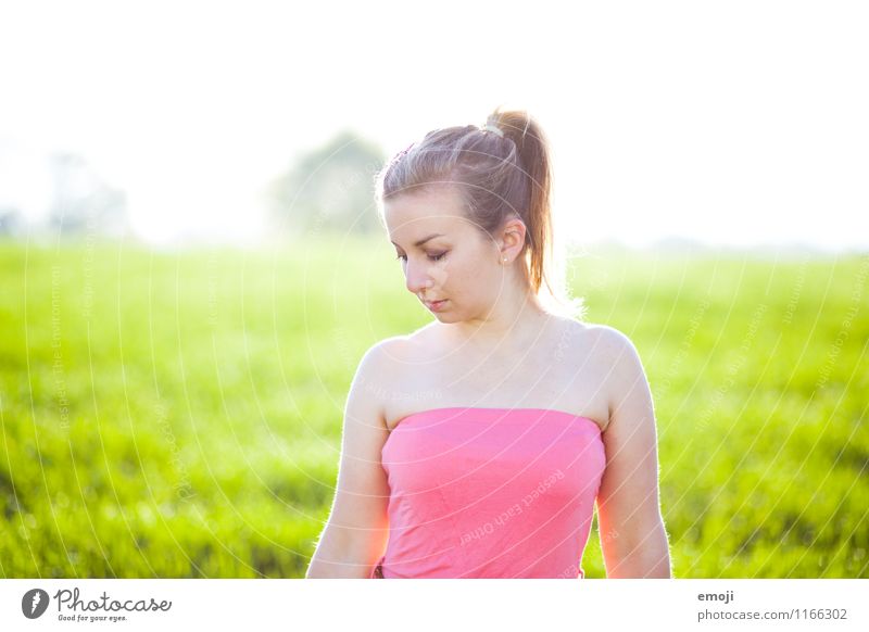summer Feminine Young woman Youth (Young adults) 1 Human being 18 - 30 years Adults Environment Nature Spring Summer Beautiful weather Meadow Natural