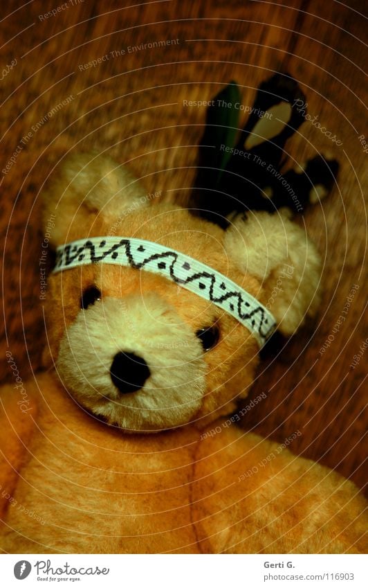 Indian bear Teddy bear Native Americans Rubber Feather Plush Toys Playing Wood Cuddly toy Grief Reutilize Things Distress Feeble Bear Indian jewellery String