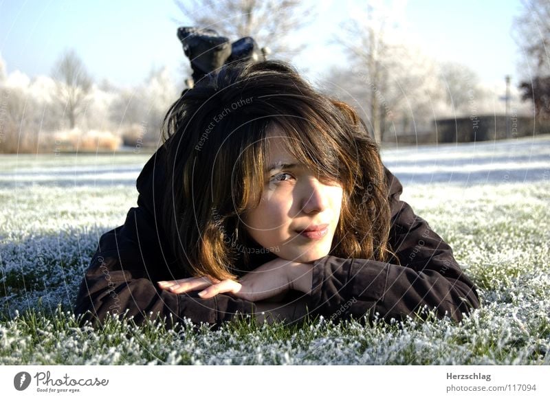to be frozen Cold White Winter Meadow Park Snow Nakia portait Eyes Nose Skin Hair and hairstyles