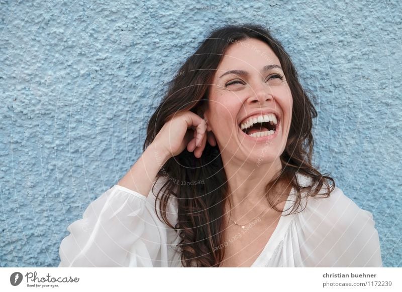 laughing Woman Adults 1 Human being 30 - 45 years Artist Laughter Authentic Happiness Fresh Healthy Happy Natural Positive Joie de vivre (Vitality) Spring fever