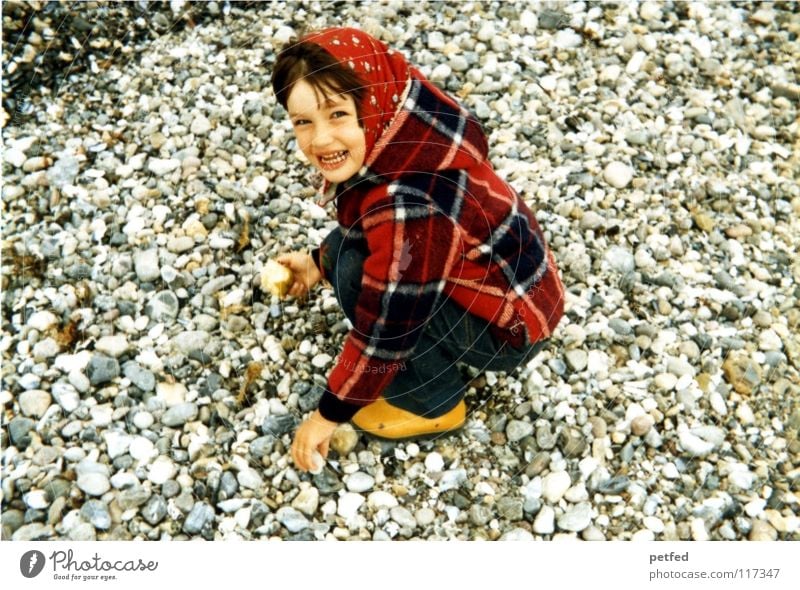 Little Red Riding Hood Former Seventies Child Girl Beach Fehmarn Vacation & Travel Collection Wind Ocean Stone Island Relaxation Life Joy Light heartedness