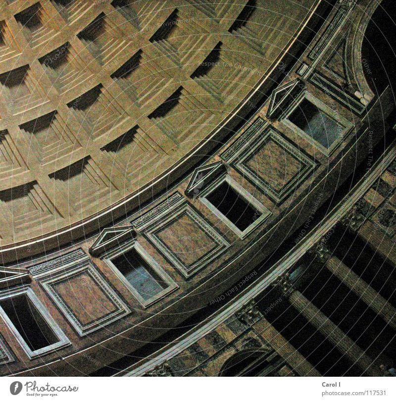From the old days Domed roof Rome Checkered Round Window Sharp-edged Diagonal Gable Art Roman era Building Large Bulky Prop Wall (barrier) Doric style