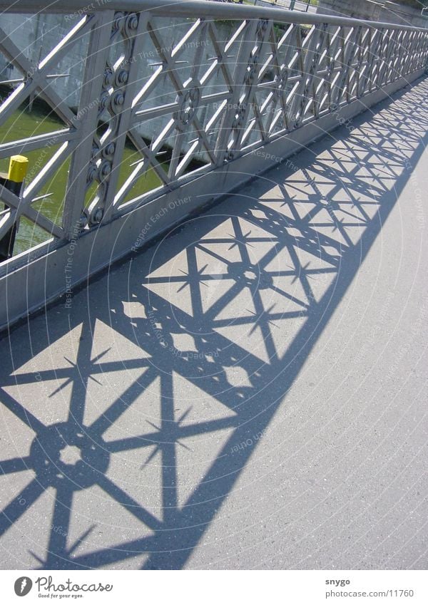 bridge Steel Architecture Bridge Water Shadow Graffiti Bright Handrail River