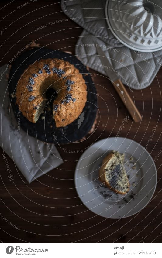 Sundays Cake Dessert Candy Gugelhupf piece of cake Nutrition To have a coffee Dark Delicious Sweet Colour photo Interior shot Deserted Day Low-key