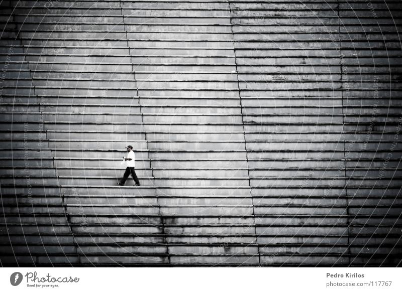 home alone Brazil Black & white photo pedrokirilos bw black stairs stage man Single walk walking juizdefora football tupi blue